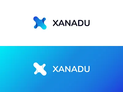 Logo Xanadu blue brand clean company design graphics it logo logotype shot type white x xanadu