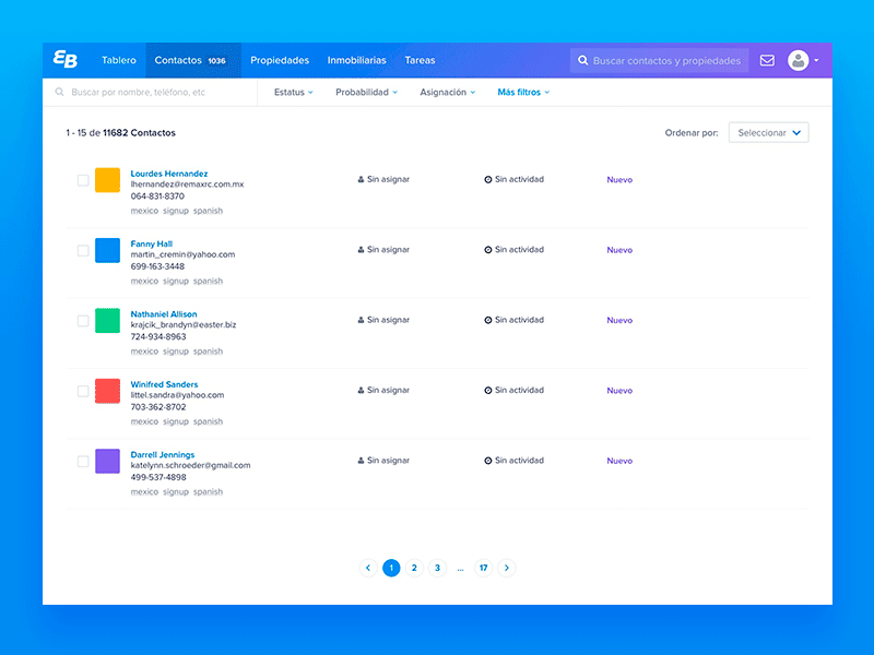 Bulk Action in tables - EasyBroker bulk bulk action dropdown lists mass action modal table