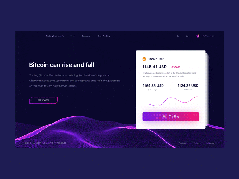Crypto Currency animation bitcoin blockchain card clean design interface ui web