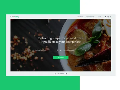 Ingredients Delivery Landing Page design interface landing ui ux web website