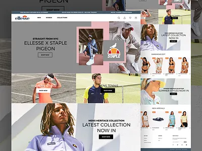 Ellesse Web Store design ecommerce fashion heritage shopify sports ui ux