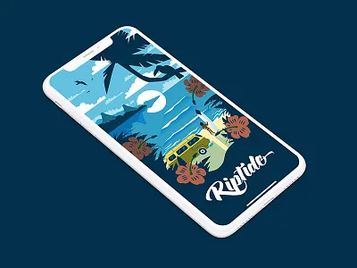 Riptide Mobile Game app beach design drawing game illustration mobile surfing typography video game