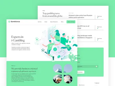Gambliance - Homepage clover compliance components gambling gaming illustration lucky online reliance startup ui ux