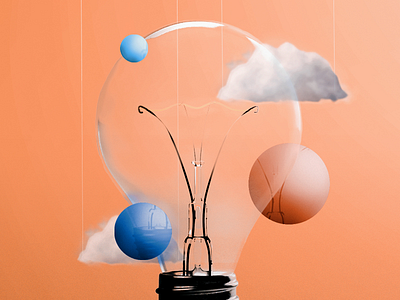 Bright Ideas Everywhere 3d abstract animated comp ideas illustration minimal photoshop render