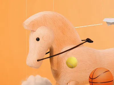 Equine, Athletic, and Creative Recreation 3d abstract animated comp ideas illustration minimal photoshop render