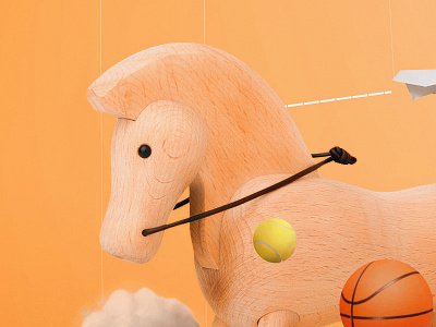 Equine, Athletic, and Creative Recreation 3d abstract animated comp ideas illustration minimal photoshop render