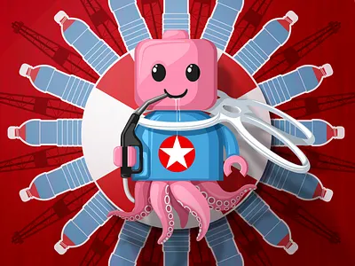 A Plastic Ocean 2d ecology environment illustration ocean oil plastic