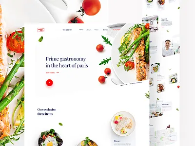 Restaurant Landing Page cuisine food hashan home landing page paris restaurant template ui ux web