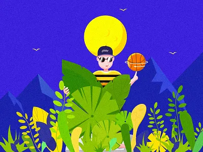 Funny basketball！ illustration