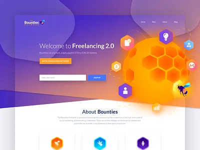 Bounties - Landing Page clean design landing minimal one page platform ui ux web