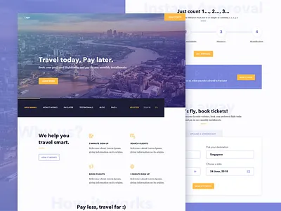 Travel website - v2 clean fintech layout minimal navigation travel ui ux web website