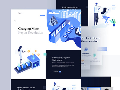 Crypto Mining Landing bitcoin crypto cryptocurrency ico illustration landing mining token ui ux vector web