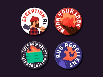 Pins axe fire flame log lumberjack