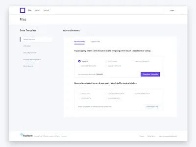 Upload Files checkbox download files ui ux design upload web design