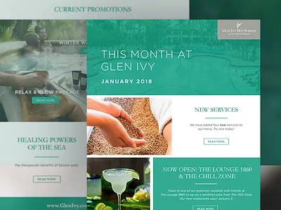 Glen Ivy Eblast branding design eblast grid modern typography
