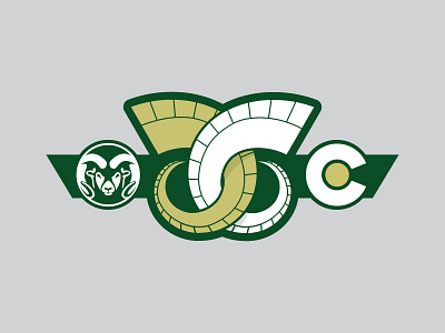 Linking Horns - CSU Community Outreach badge big horn sheep colorado community outreach csu engagement gold green horns linking logo rams