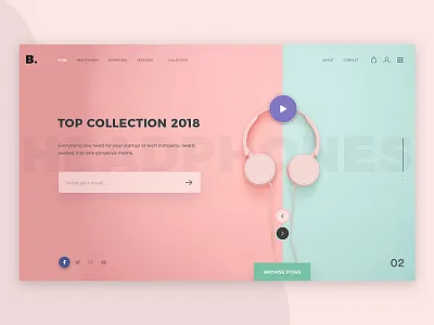 E Commerce Website creative design ecommerce electronic gradients headphone interface landing modern trending uiux website