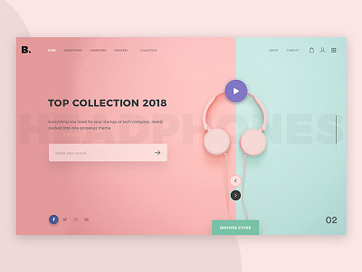 E Commerce Website creative design ecommerce electronic gradients headphone interface landing modern trending uiux website