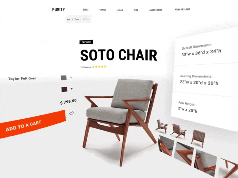 Month of Rebounds / Day 19 / Furniture 3d Shop 360 3d ar ecommerce furniture reality shop ui virtual vr
