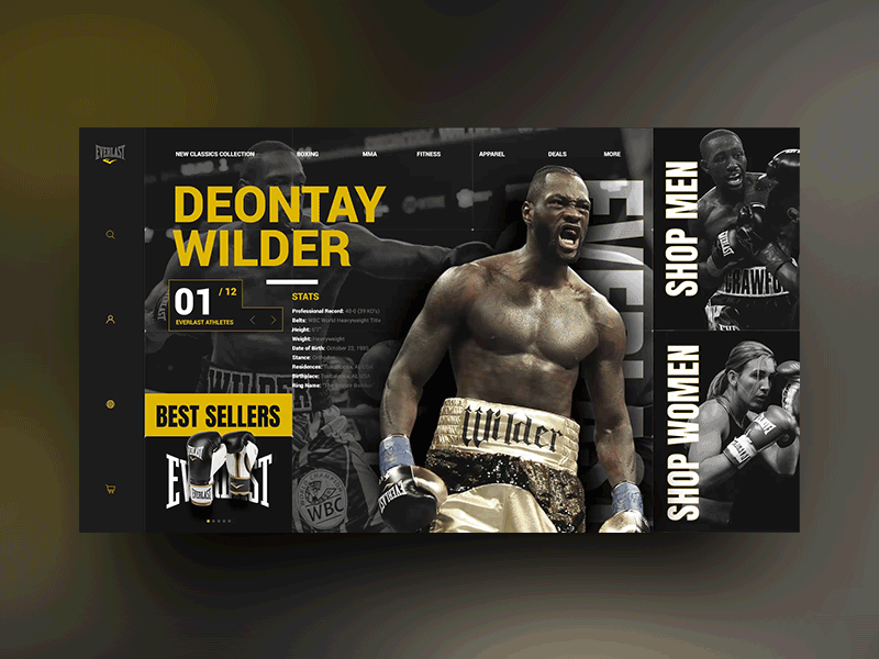 Everlast Landing Page Re-Design Concept Animation boxing dark design everlast interface landing minimal page site ui ux web