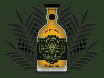 Probably Agave agave badge bottle illustration lockup plants scorpion spirits tequila type vector