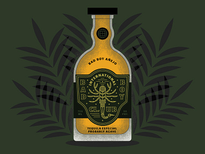 Probably Agave agave badge bottle illustration lockup plants scorpion spirits tequila type vector