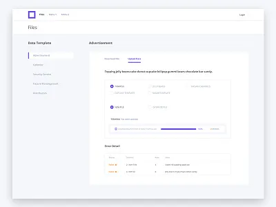 Upload Files Error application error failure ui upload file ux web design