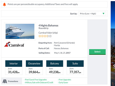 Cruise Booking Product accessibility application desktop ecommerce interactive localization mobile responsive