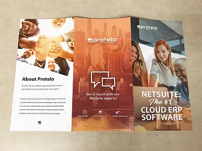 Trifold Brochure for Protelo angle brochure colorful corporate layout print transparent tri fold trifold vibrant