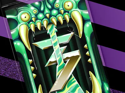 Splice 3 Year Badge airbrush guitar metal metal af monster slime splice zebra