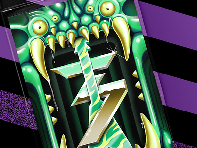 Splice 3 Year Badge airbrush guitar metal metal af monster slime splice zebra