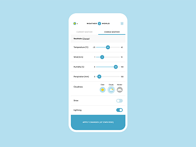 Settings – Daily UI #007 dailyui settings ui ux weather
