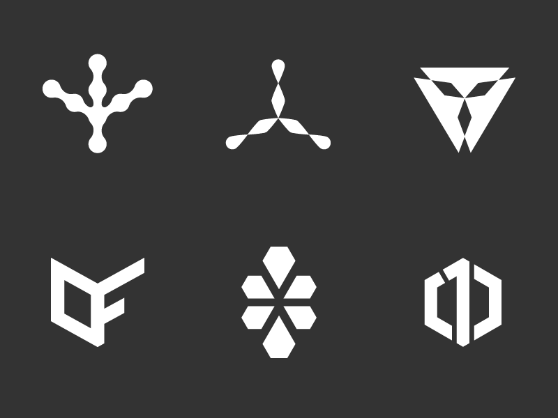 recent dead geometry branding geometric identity logo logos mark quantum science tech technology