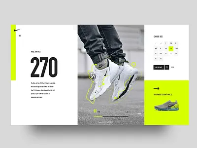 Nike Air Max 270 concept -- v3 concept design nike nike air max ui uiux userinterfase ux web website