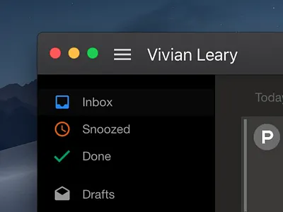 Inbox by Gmail for macOS Mojave (Dark Mode) app black dark design mac mode mojave ui ux