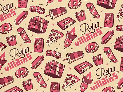 More of Retro Villains pt.2 80s branding emblem icon identity logo mark retro seamless pattern vintage