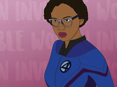 Invisible Woman black illustration invisible woman marvel superhero supershero