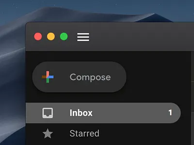 Gmail for macOS Mojave (Dark Mode) app black dark design mac mode mojave ui ux