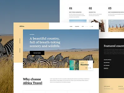 Africa Travel Guide WIP africa guide homepage interface landing malaysia travel ui ux web website