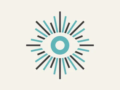 Eye Associates Logo black blue eye optometrist radiate thick lines vision