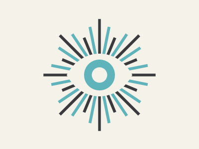 Eye Associates Logo black blue eye optometrist radiate thick lines vision