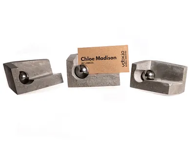Concrete Business Card Holder w/ Neodymium Magnet & Steel Ball amazon concrete open source photography product
