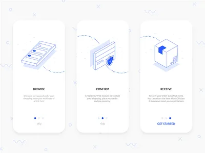 Onboarding pages app delivery design icon illustrator isometric mobile app order ui ux welcome