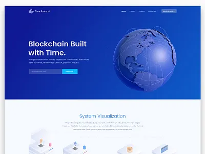 Time Protocol Blockchain Landing Page Design 3d bitcoin blockchain design dribbble illustration isometric mining ui ux visualization web