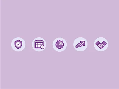 Harley Therapy Badget Set achievement badge branding calendar clock hands icons purple security timer ui watch