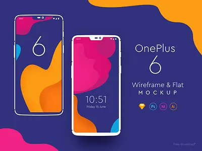 Free One Plus 6 Mockups dribbble flat freebies iphonex mockup one plus 6 oneplus wireframe