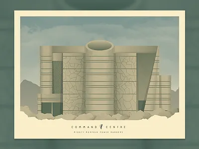 The Command Centre art print gig poster illustration mighty morphin power rangers mmpr poster power rangers print screen print texture tv vector