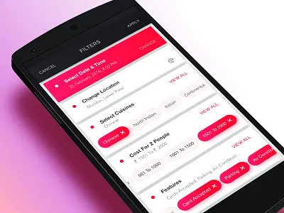 Foodie - A concept app design for the food lovers! app concept design filters food