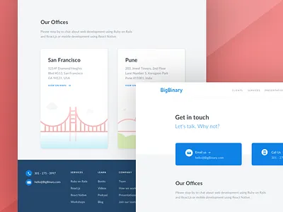 Contact Page app bigbinary contact design email flat ruby typography ui ux vlockn web web development