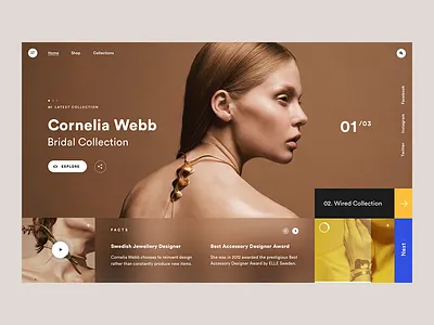 Cornelia Webb Swedish Jewellery Designer - redesign concept clean jewellery landing layout luxury modern page photography shop typography ui ux